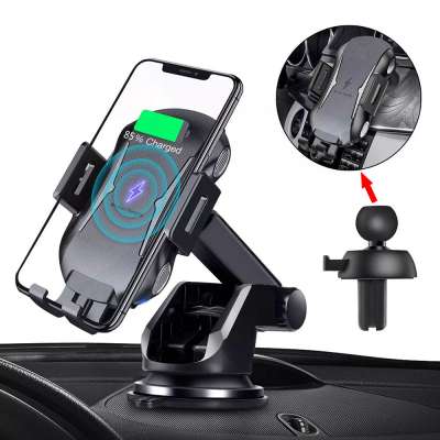 2020 mobile holder fast wireless charging wireless car charger with holder for iPhone Samsung