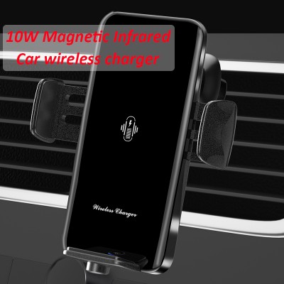 Top Selling Products Smart 10W Fast Charging Auto Coil induction Qi Car Wireless Charger Magnetic